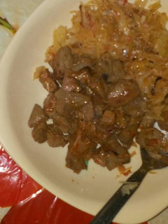 A picture of Fried Liver and Cabbages.