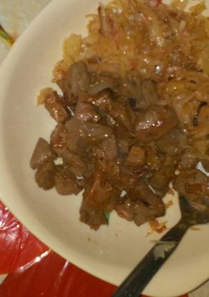 A picture of Fried Liver and Cabbages.