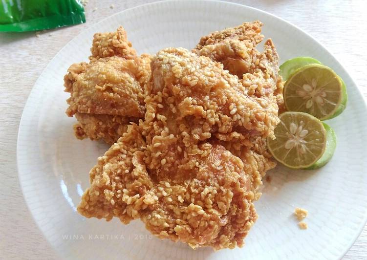 Langkah Mudah untuk Membuat Ayam Goreng Tepung Dengan Wijen #Bandung_RecookLisa_Kitchen Anti Gagal
