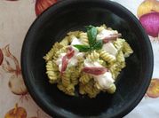 Una foto di stracciatella e zucchine