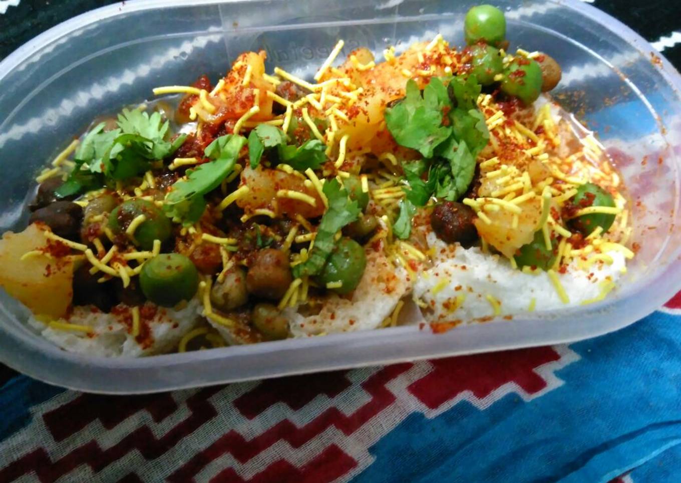 Healthy and tasty sprouts chaat salad