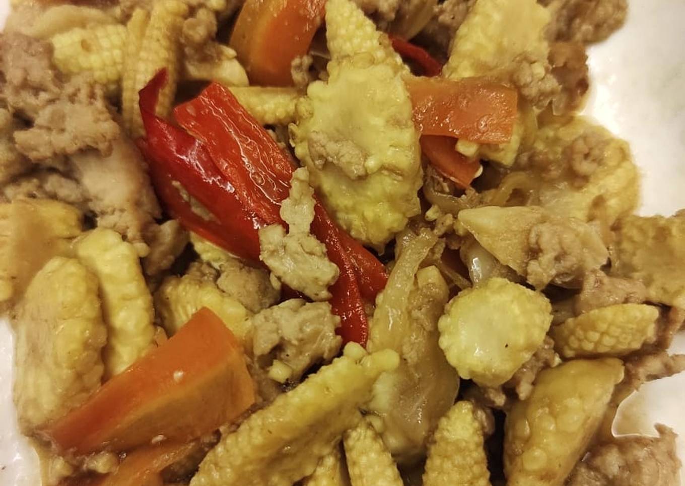 Tumis Ayam Baby Corn