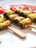 Spiedini di zucchine impanate cotti in friggitrice ad aria