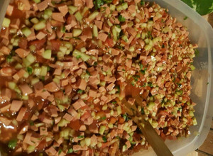 Una foto de Ceviche de salchichas