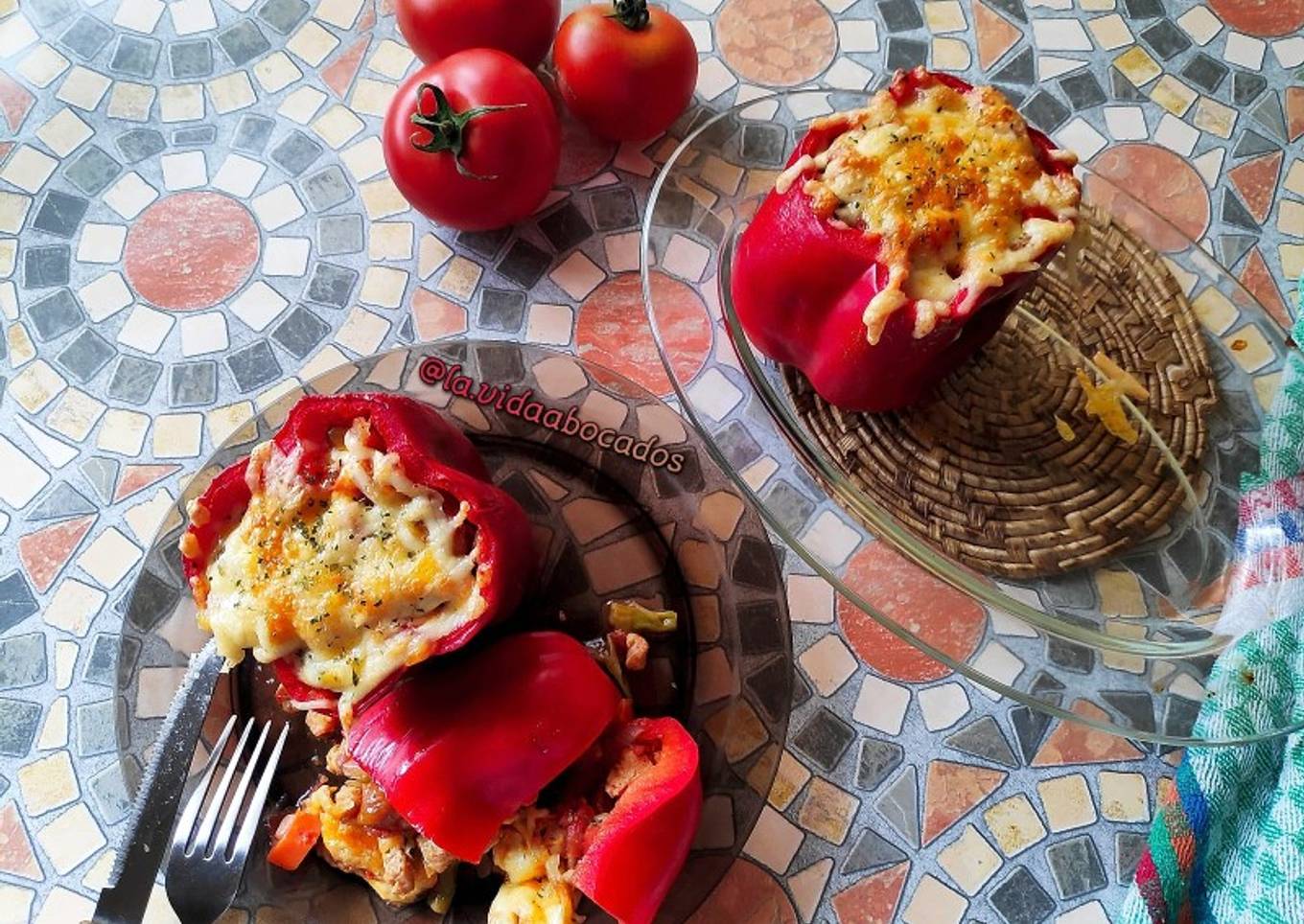 Pimientos rellenos vegetarianos