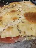Tarta de paleta, queso, huevo y tomate