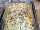 Lasaña de tallos de acelga a la boloñesa