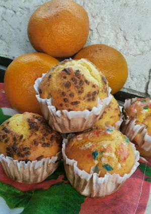 Una foto de Muffins de mandarina🍊 sin huevos