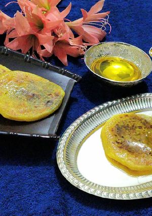 A picture of Apple, Banana Puran Poli.