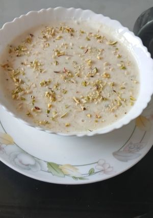 A picture of Rice and Sevayan Kheer.