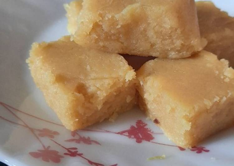 Besean and dry coconut burfi