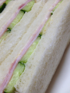 A picture of Morning Wake-Up Ham and Cucumber Sandwich.