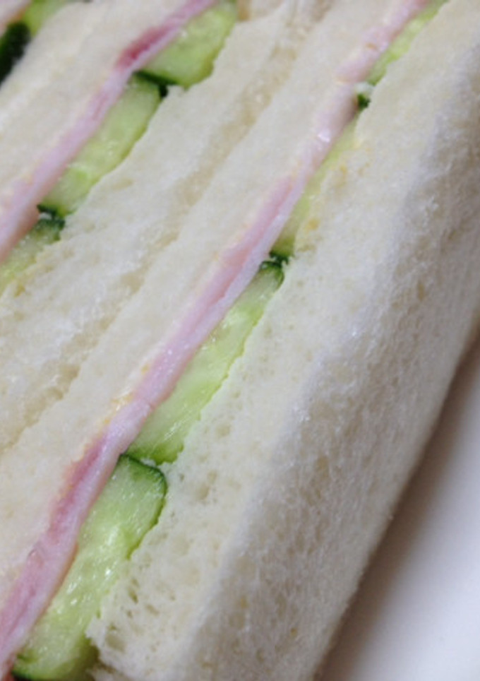 A picture of Morning Wake-Up Ham and Cucumber Sandwich.