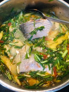 Hình của món Canh cá dọc mùng.