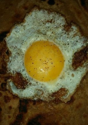 A picture of Half fry egg.