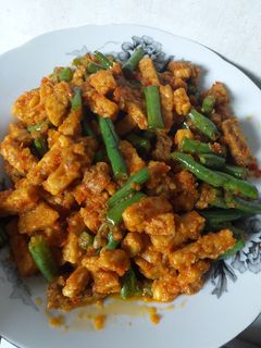 Foto resep Kacang panjang tempe sambal balado