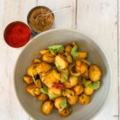 A picture of Baked Spicy Salt & Chilli baby Potatoes.