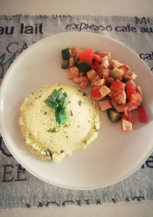 Zöldséges csirkemell, kölessel recept fotója