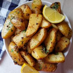 A picture of Penny’s Greek Potatoes.