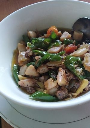 Foto resep Tumis cumi asin cabe ijo