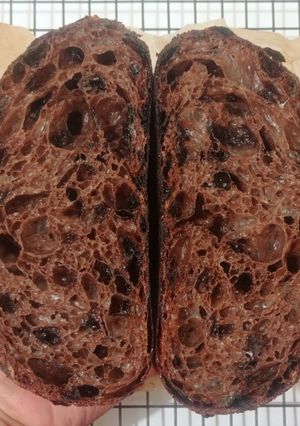 Foto resep Double Chocolate Sourdough Bread (Oven Tangkring)