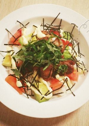A picture of Cafe-Style Teriyaki Chicken and Avocado Rice Bowl.