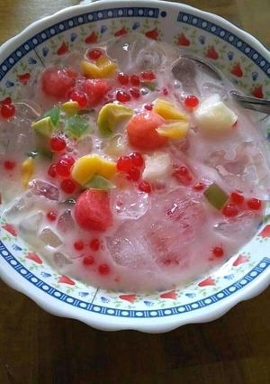 Foto resep Es buah warna warni