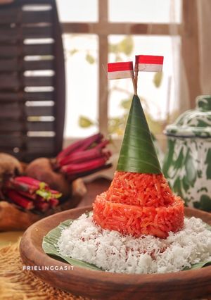 Foto resep Ketan Kelapa Merdeka ala Betawi (ketan kelapa merah putih)