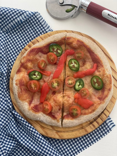 Una foto de Pizza vegana