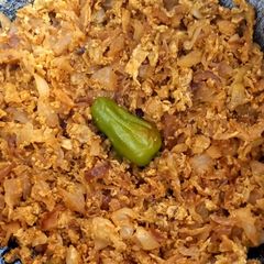 A picture of Cabbage with egg.