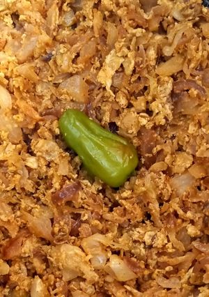 A picture of Cabbage with egg.
