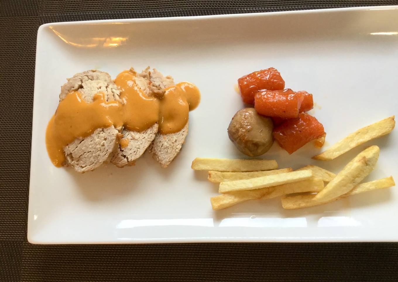 Asado de lomo y verduras en horno a baja temperatura