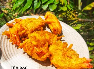 Hình của món Tôm bọc khoai tây tẩm bột chiên giòn.