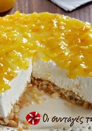 Φωτογραφία της συνταγής Cheesecake πορτοκάλι σε βάση μπακλαβά