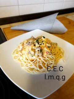 Una foto de Pasta cremosa