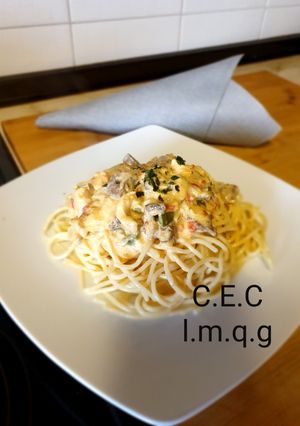 Una foto de Pasta cremosa
