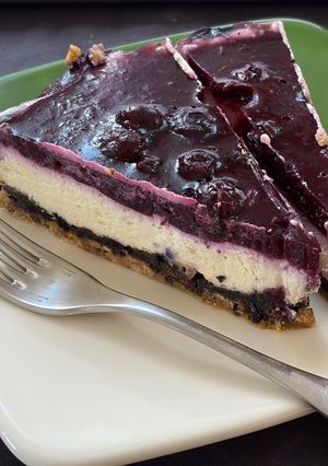 Cukormentes Áfonyás sajttorta recept fotója