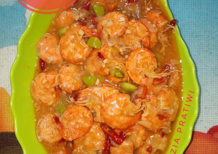 Resep Udang Pedas Manis + pete Anti Gagal