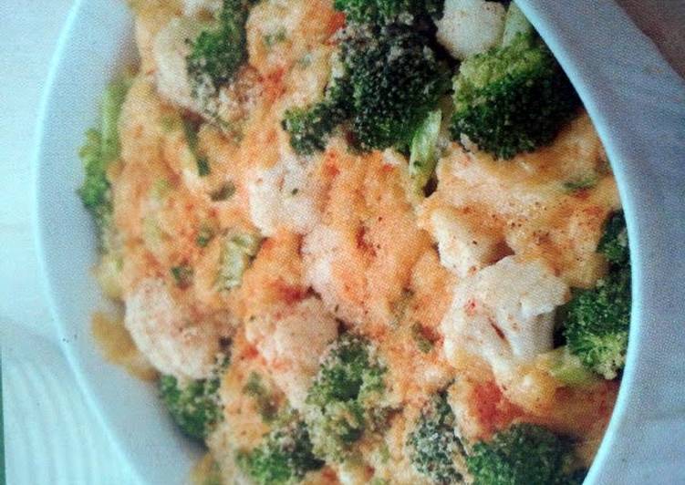 Recipe of Super Quick Homemade Broccoli and Cauliflower Gratin