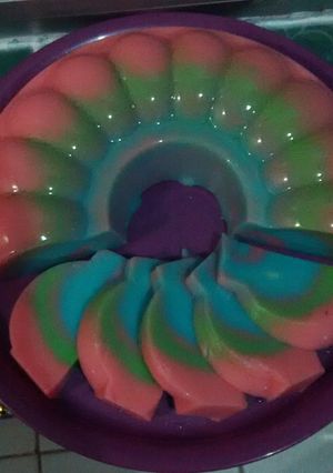 Foto resep Puding Pelangi homemade 'az🍮
