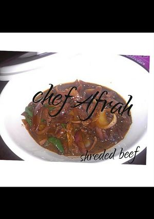 A picture of Shredded beef sauce.