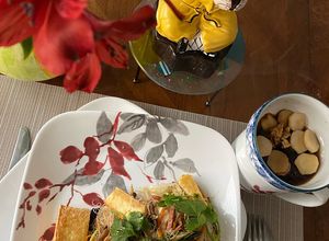 Hình của món Bún xào chay.