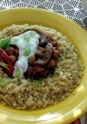 "Csicseris gombapörkölt" bulgurral 🍄 recept fotója