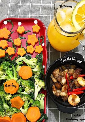 Hình của món Rau luộc + tôm thịt kho quẹt.