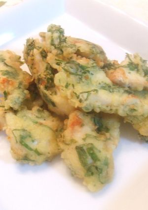A picture of Crispy Chicken Breast Shiso Tempura.
