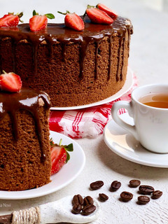 Foto resep Coffee Chiffon Cake with Coffee Sauce