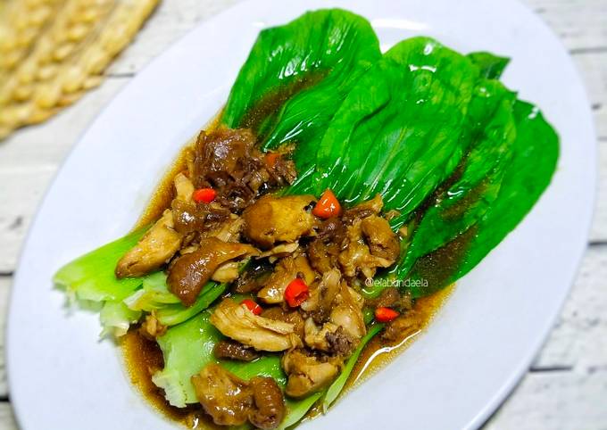 Pokcoy Siram Ayam Saus Tiram