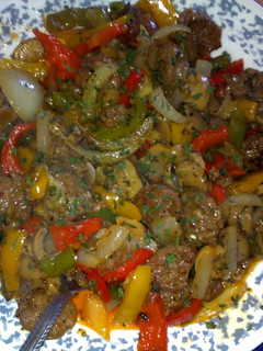 A picture of banana pepper stirfry.
