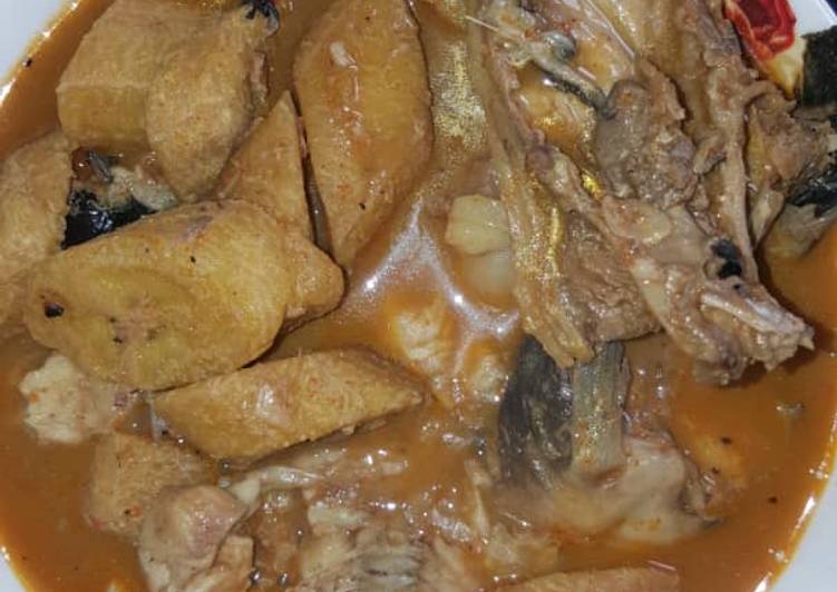 Recipe of Any-night-of-the-week Plantain &amp; catfishPeppersoup
