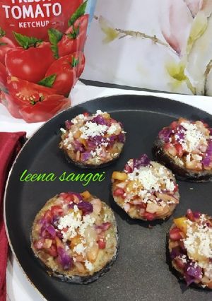 A picture of Egg plant pizza.
